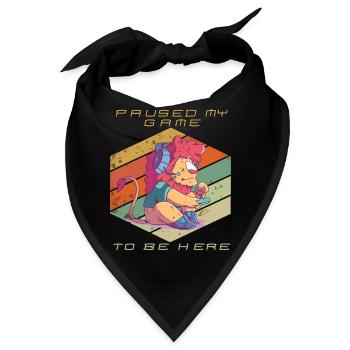 Video Games Gamer Paused My Game Retro Gaming Lion - Bandana - Schwarz - Vorne