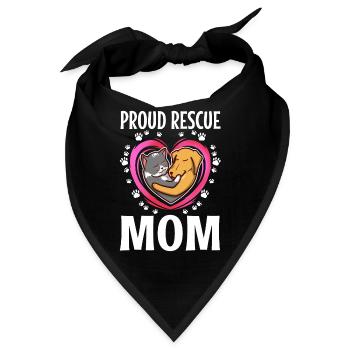 Proud rescue mom - Bandana - Schwarz - Vorne