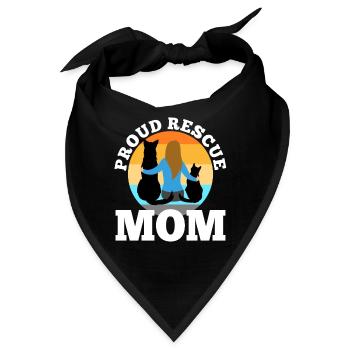 Proud rescue mom - Bandana - Schwarz - Vorne