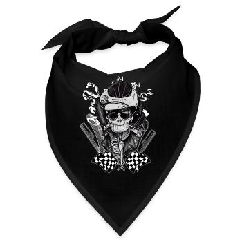 Dark Biker Skull Rockabilly Greaser 50s Ästhetik - Bandana - Schwarz - Vorne