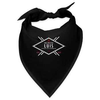 Grillmeister Luis Vorname Name - Bandana - Schwarz - Vorne