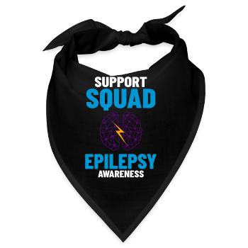 Epilepsie Krampf Erkrankung Epileptischer Anfall - Bandana - Schwarz - Vorne