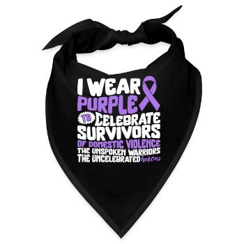 Domestic Violence Awareness Shirt, I Wear Purple - Bandana - Schwarz - Vorne