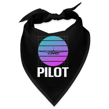 Retro Vintage Classic Pilot Aviation - Bandana - Schwarz - Vorne