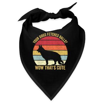 Polizist Polizeihund Vintage - Bandana - Schwarz - Vorne