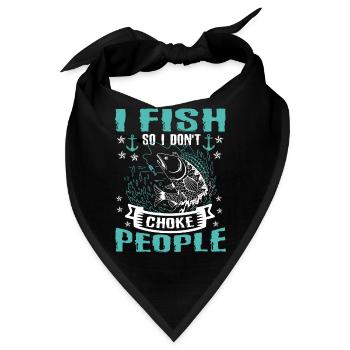 Ich Fische, Damit Ich Keine Lustigen - Bandana - Schwarz - Vorne