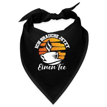 Lustiges gemütlich Bio Tee Trinker Spruch design - Bandana - Schwarz - Vorne