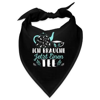 Lustiges gemütlich Bio Tee Trinker Spruch design - Bandana - Schwarz - Vorne