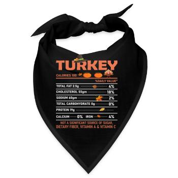 Funny Thanksgiving Turkey - Bandana - Schwarz - Vorne