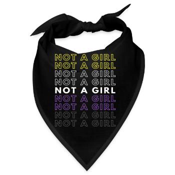 Not A Girl Nonbinary Pride Gift Christmas Present - Bandana - Schwarz - Vorne