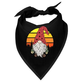 Weihnachtszwerg Gnome Vintage - Bandana - Schwarz - Vorne