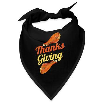 Roasted Turkey Legs Turkey Drumsticks Thanksgiving - Bandana - Schwarz - Vorne