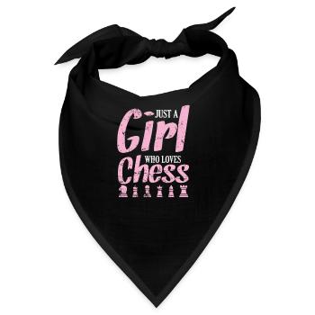 Just a Girl who loves Chess Schach Denksport - Bandana - Schwarz - Vorne