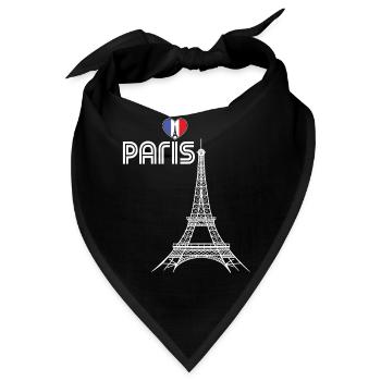 Liebe-Eiffelturm-Frankreich-Andenken-Franzosen Par - Bandana - Schwarz - Vorne