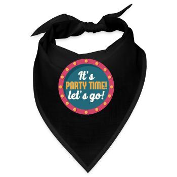 Party Time Retro Light Glowing Straßenschild - Bandana - Schwarz - Vorne