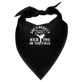 She Is Beauty She Is Grace She Will Kick You In - Bandana - Schwarz - Vorne