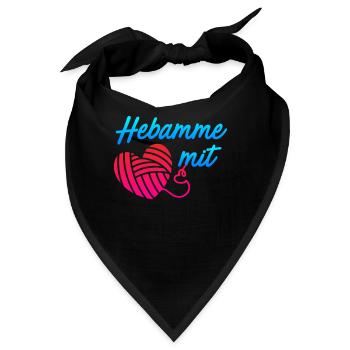 Ich bin eine Hebamme mit Herz Hebamme - Bandana - Schwarz - Vorne