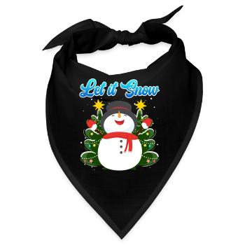 Let it Snow Schneemann Weihnachten - Bandana - Schwarz - Vorne
