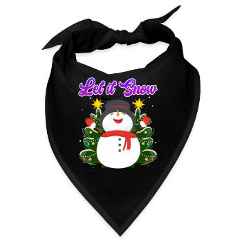 Let it Snow Schneemann Weihnachten - Bandana - Schwarz - Vorne
