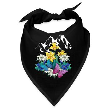 Österreich Tirol Frühling Natur Naturliebhaber Alm - Bandana - Schwarz - Vorne