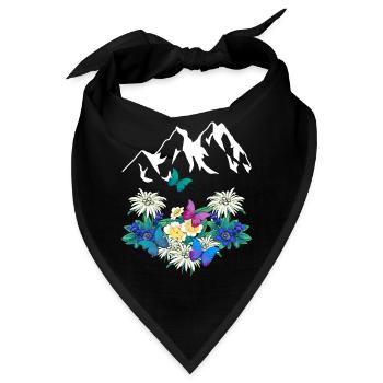 Tiroler Alpen Natur Ökologie Bergsport Trecking - Bandana - Schwarz - Vorne