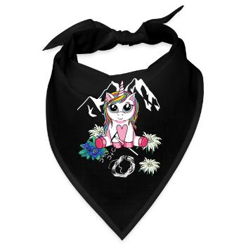 Alpen Einhorn Bergsteiger Bergsport Kind abseilen - Bandana - Schwarz - Vorne
