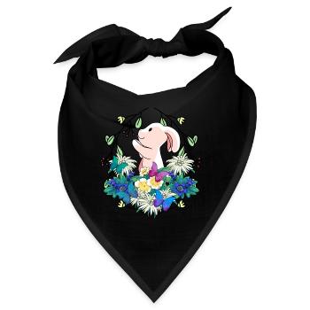 Frühlingsanfang Kaninchen Osterhase Natur - Bandana - Schwarz - Vorne