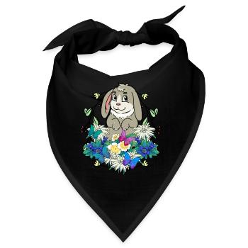 Frühlingsanfang Hase Osterhase frohe Ostern Natur - Bandana - Schwarz - Vorne