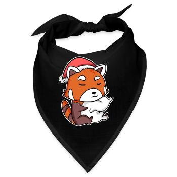Roter Panda Weihnachten Schlafen Schlaf - Bandana - Schwarz - Vorne