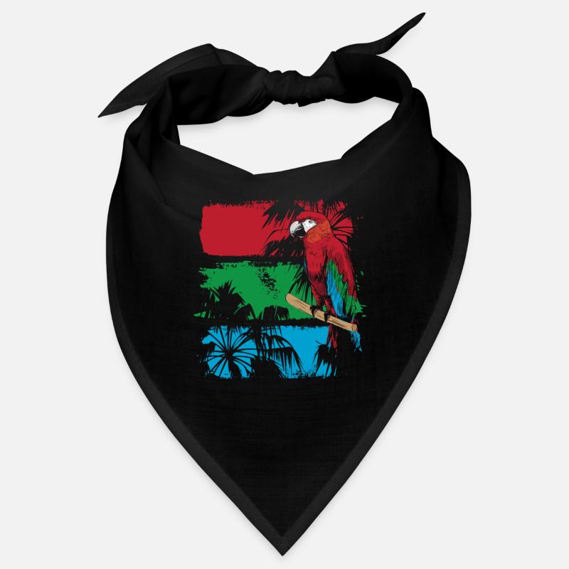 Colorful parrot on a branch Bandana