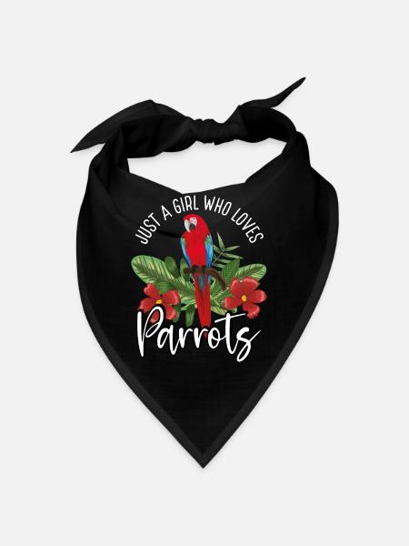 Just a girl who loves parrots - Bandana - black - Front