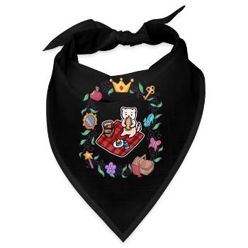 Katze Picknick Fairy Tale - Bandana - Schwarz - Vorne