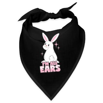 Hase: Ich bin ganz Ohr - Bandana - Schwarz - Vorne