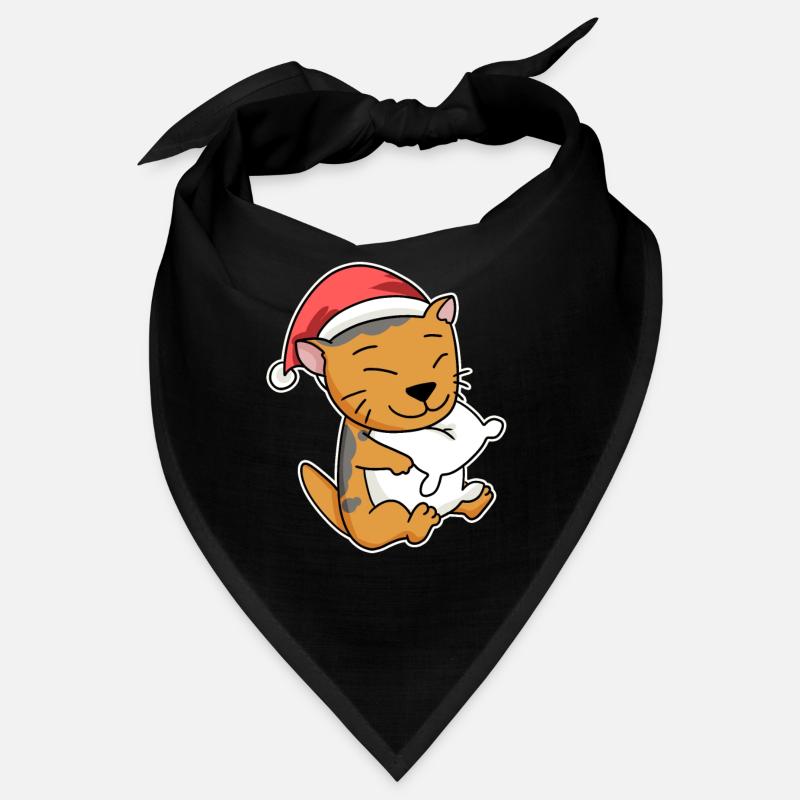 Chat écossais à oreilles pliantes Sommeil de Noël Bandana
