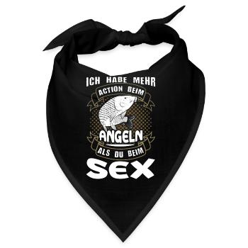 Lustiger Versauter Anglerspruch Beim Angeln Mehr - Bandana - Schwarz - Vorne