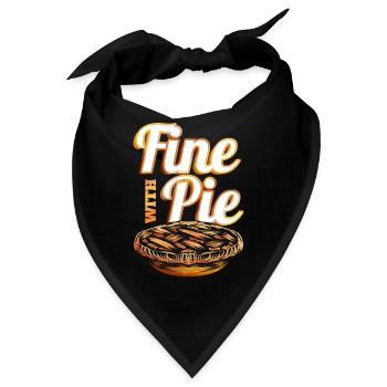 Fine With Pie Pumpkin Pie Autumn Thanksgiving - Bandana - Schwarz - Vorne