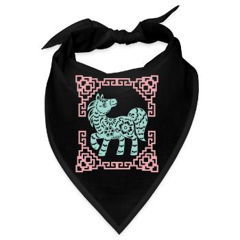 Jahr des Pferdes, Chinesisches Horoskop China - Bandana - Schwarz - Vorne