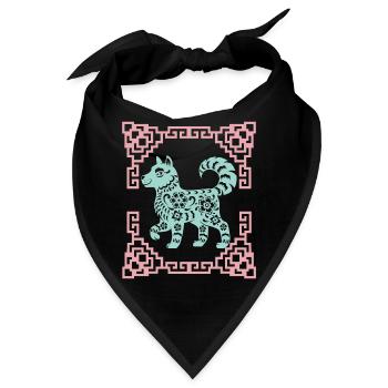 Jahr des Hundes, Chinesisches Horoskop China - Bandana - Schwarz - Vorne