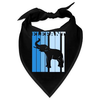 Dickhäuter Rüsseltier Elefant - Bandana - Schwarz - Vorne