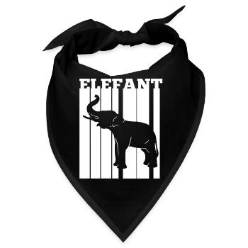 Dickhäuter Rüsseltier Elefant - Bandana - Schwarz - Vorne