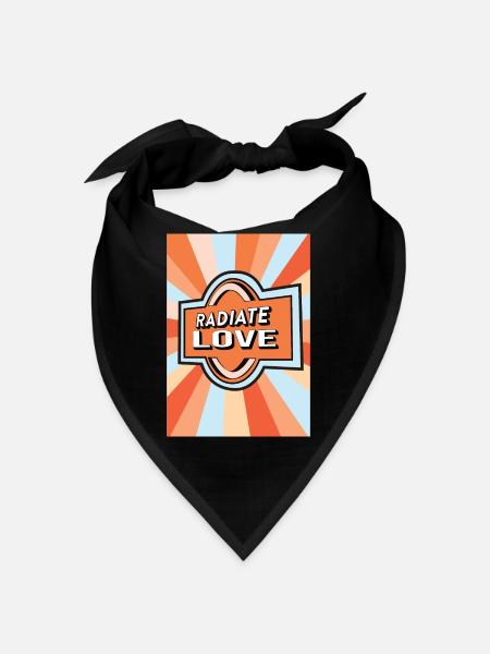 Radiate Love Rainbow Happiness Hippies - Bandana - black - Front