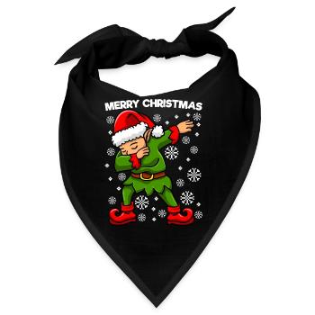 Dabbing Elf Weihnachtself - Bandana - Schwarz - Vorne