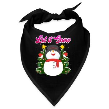 Let it Snow Schneemann Weihnachten - Bandana - Schwarz - Vorne