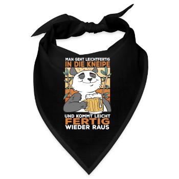 Man geht leichtfertig in die Kneipe Panda Bier - Bandana - Schwarz - Vorne