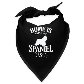 Home is where my Spaniel is Cockerspaniel Hund - Bandana - Schwarz - Vorne