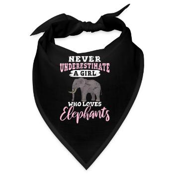 Just A Girl Who Loves Elephants Funny Elephant Lov - Bandana - Schwarz - Vorne