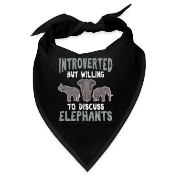 Funny Elephant Lover Introverted Love African Elep - Bandana - Schwarz - Vorne