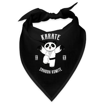 Lustiger Karate Panda - Karate Japanische - Bandana - Schwarz - Vorne