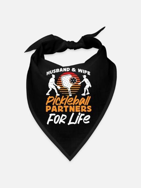 Pickleball Marriage Wedding Couple - Bandana - black - Front