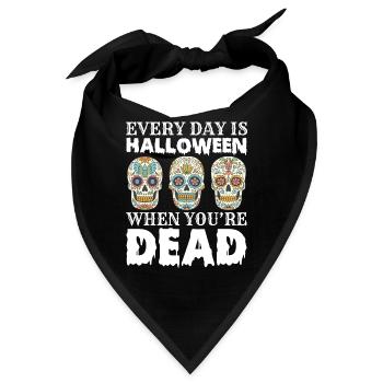Zuckerschädel Dia de Los Muertos Totenköpfe - Bandana - Schwarz - Vorne